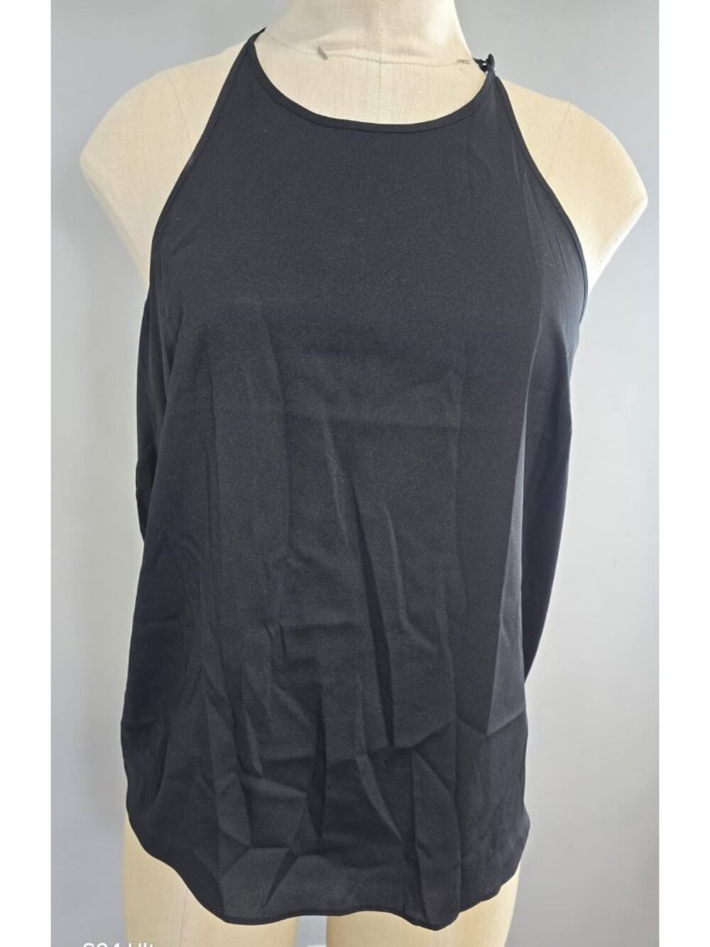 Bebe black high neck halter top women's size S